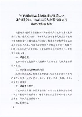 益阳市市场监督管理局关于印发《关于承接机动车检验机构资质认定及气瓶充装、移动式压力容器行政许可审批权的实施方案》的通知